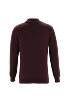 Koyu Bordo Yarım Balıkçı Yaka Regular Fit Desenli Triko Kazak