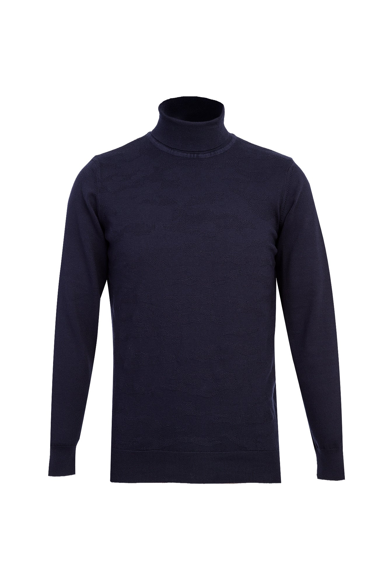 Koyu Lacivert Balıkçı Yaka Slim Fit Dar Kesim Triko Kazak