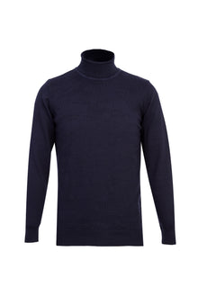 Koyu Lacivert Balıkçı Yaka Slim Fit Dar Kesim Triko Kazak