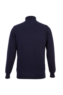 Koyu Lacivert Balıkçı Yaka Slim Fit Dar Kesim Triko Kazak