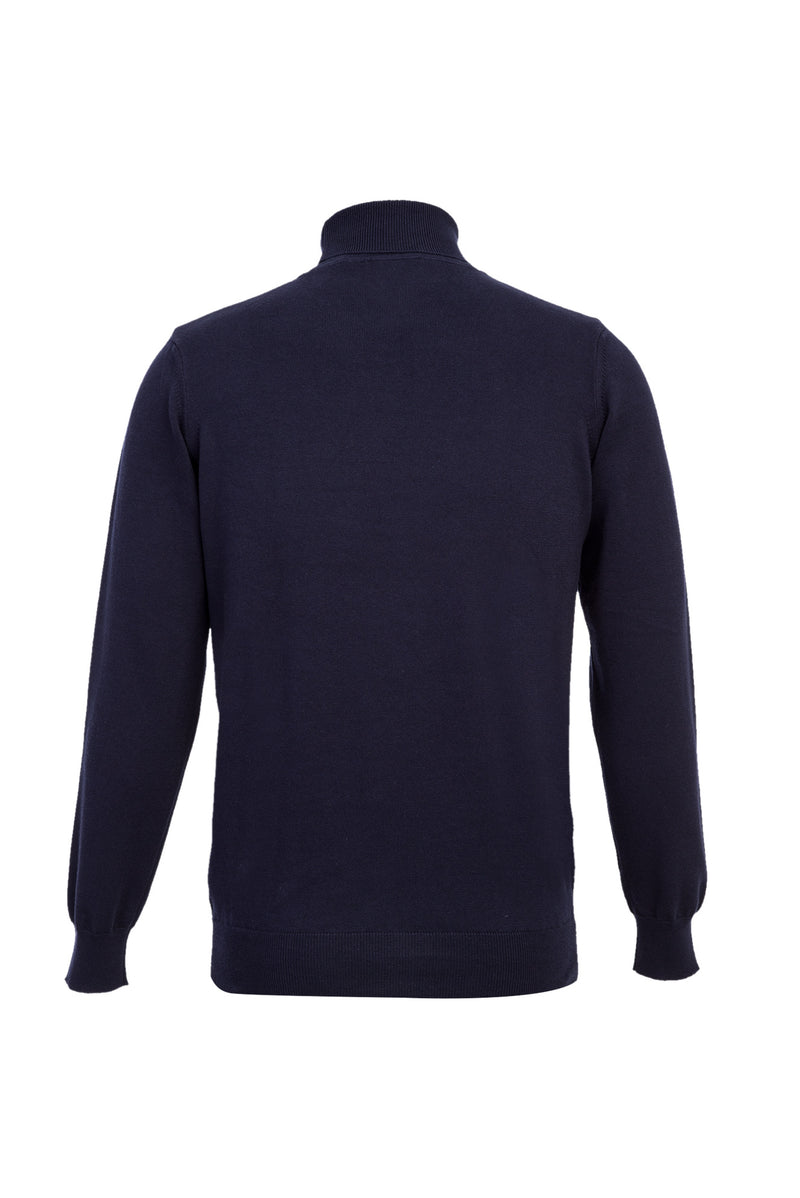 Koyu Lacivert Balıkçı Yaka Slim Fit Dar Kesim Triko Kazak