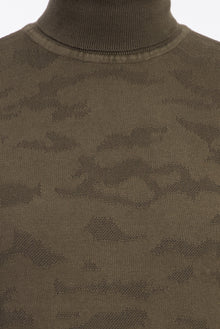 Orta Haki Balıkçı Yaka Slim Fit Dar Kesim Triko Kazak