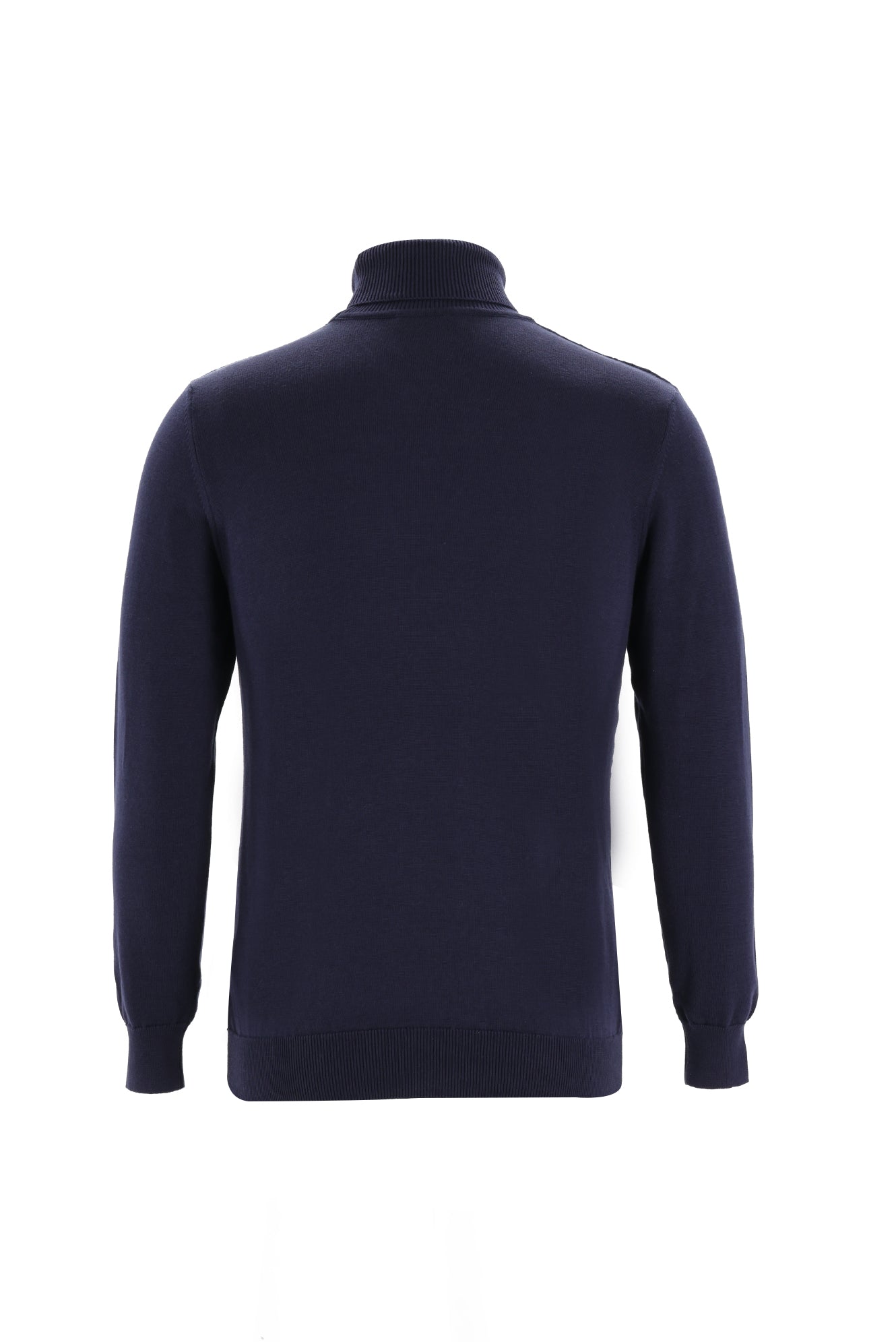 Orta Lacivert Balıkçı Yaka Slim Fit Dar Kesim Triko Kazak
