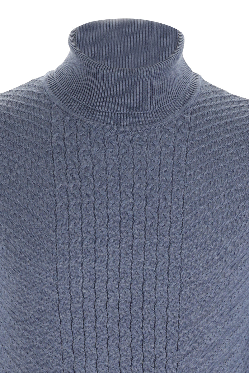 İndigo Balıkçı Yaka Slim Fit Dar Kesim Triko Kazak