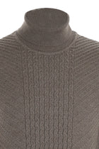 Açık Kahve  Balıkçı Yaka Slim Fit Dar Kesim Triko Kazak