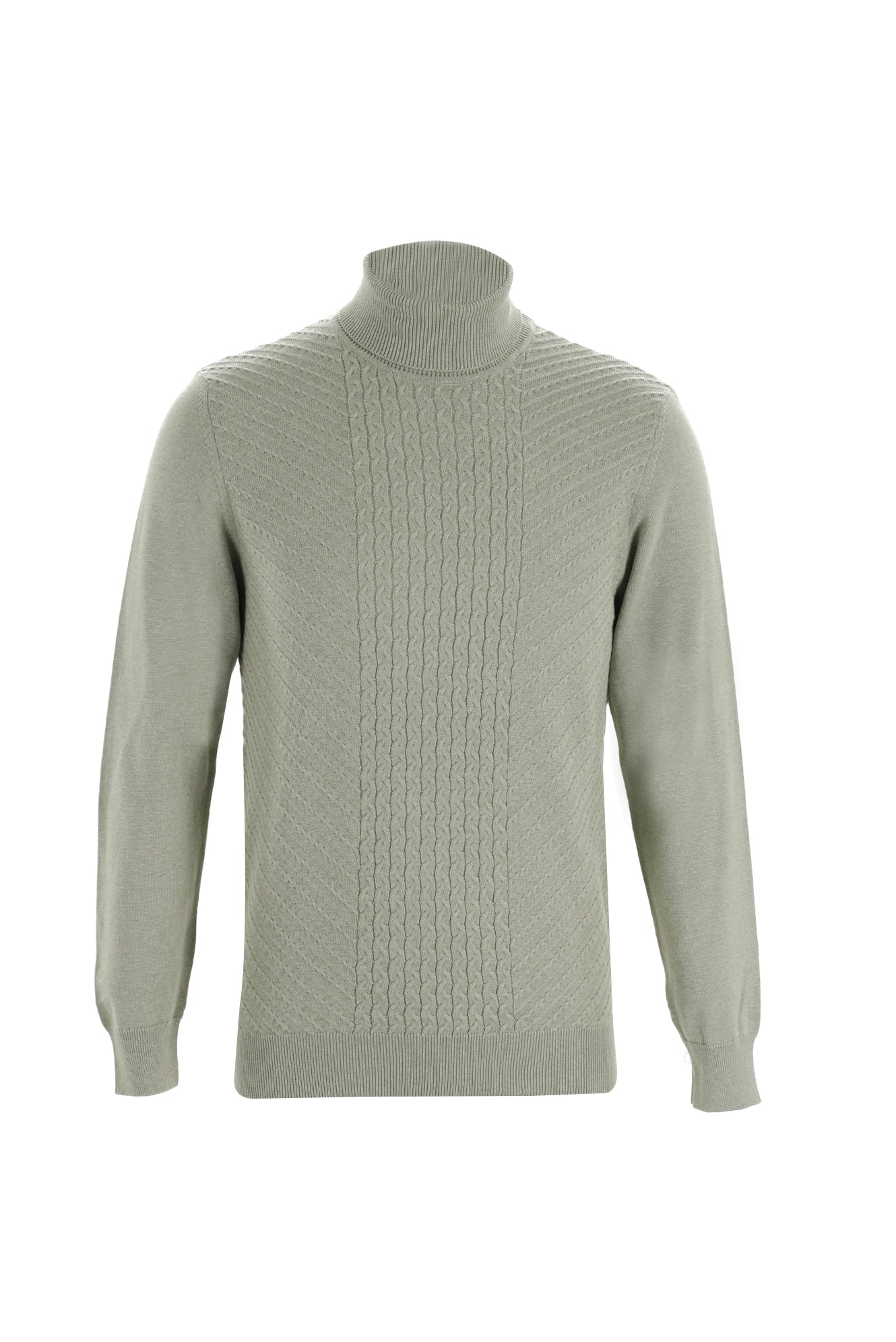 Açık Bej Balıkçı Yaka Slim Fit Dar Kesim Triko Kazak
