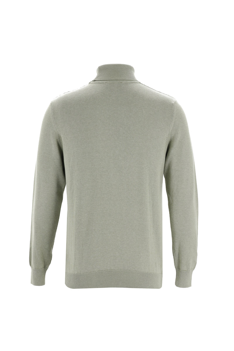 Açık Bej Balıkçı Yaka Slim Fit Dar Kesim Triko Kazak