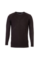 Açık Kahve  Bisiklet Yaka Slim Fit Dar Kesim Yünlü Desenli Triko Kazak