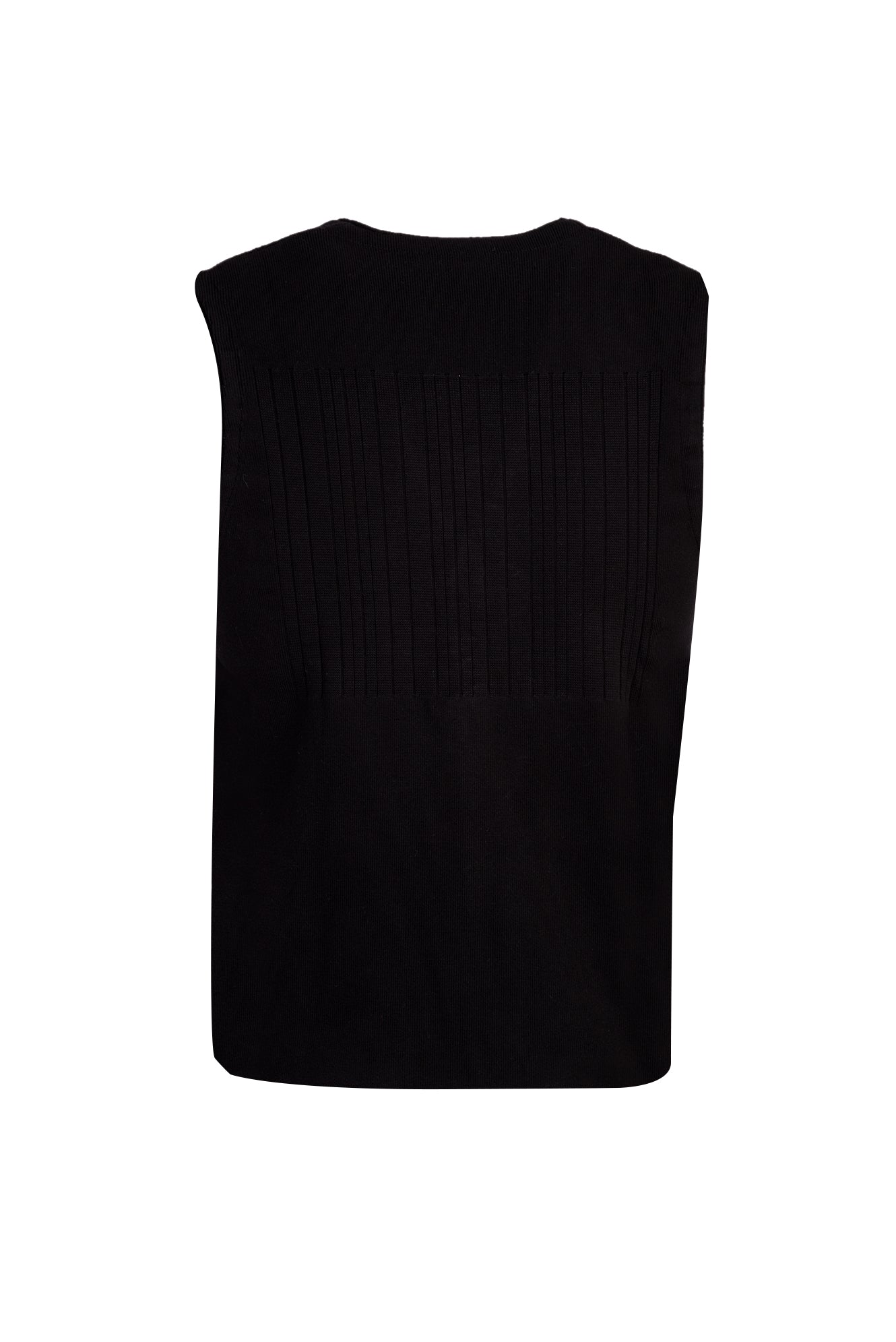 Siyah Slim Fit Dar Kesim Triko Yelek