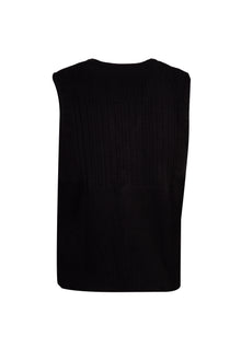 Siyah Slim Fit Dar Kesim Triko Yelek