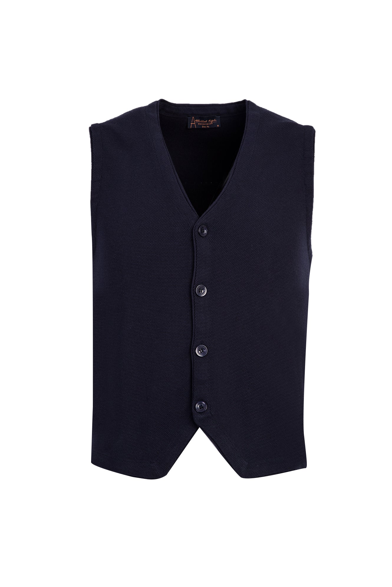 Orta Lacivert Slim Fit Dar Kesim Triko Yelek