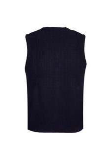 Orta Lacivert Slim Fit Dar Kesim Triko Yelek