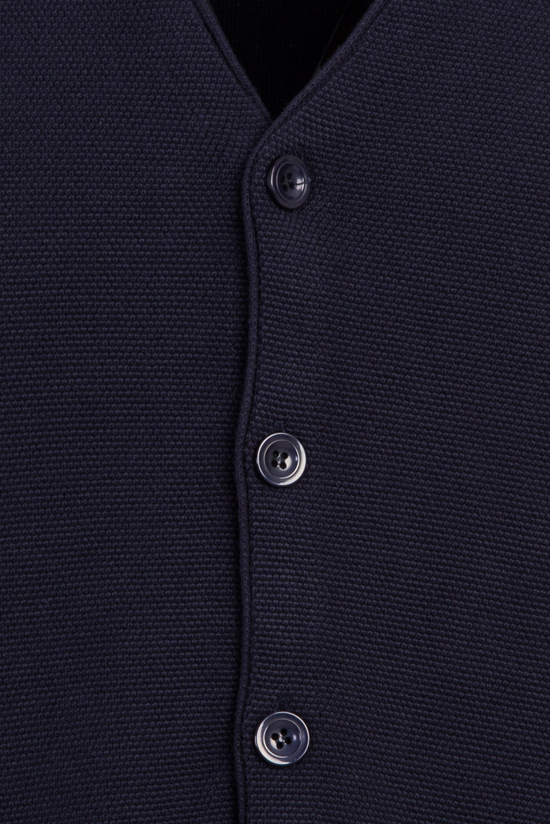 Orta Lacivert Slim Fit Dar Kesim Triko Yelek