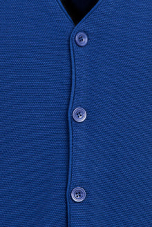 Kobalt Mavi Slim Fit Dar Kesim Triko Yelek