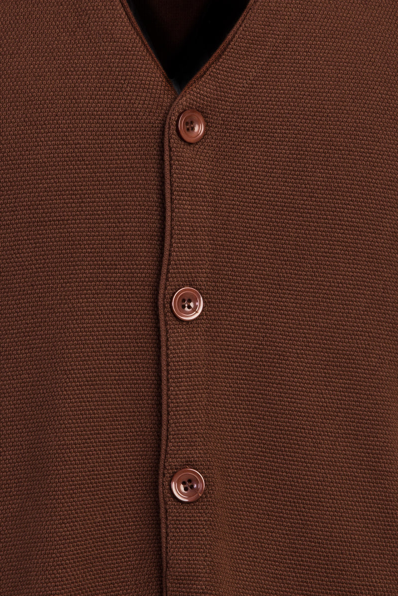 Açık Kahve  Slim Fit Dar Kesim Triko Yelek