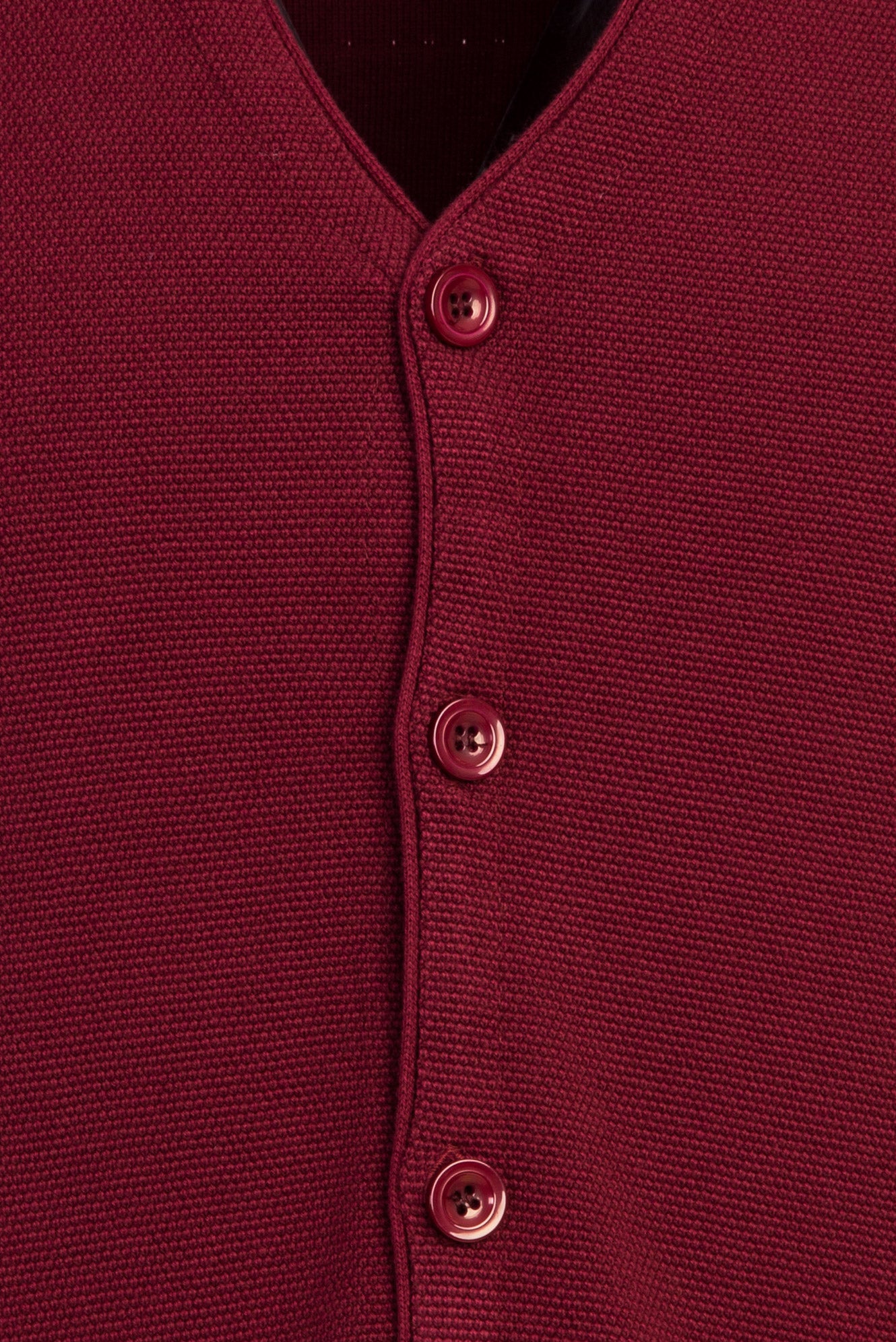 Şarap Bordo Slim Fit Dar Kesim Triko Yelek