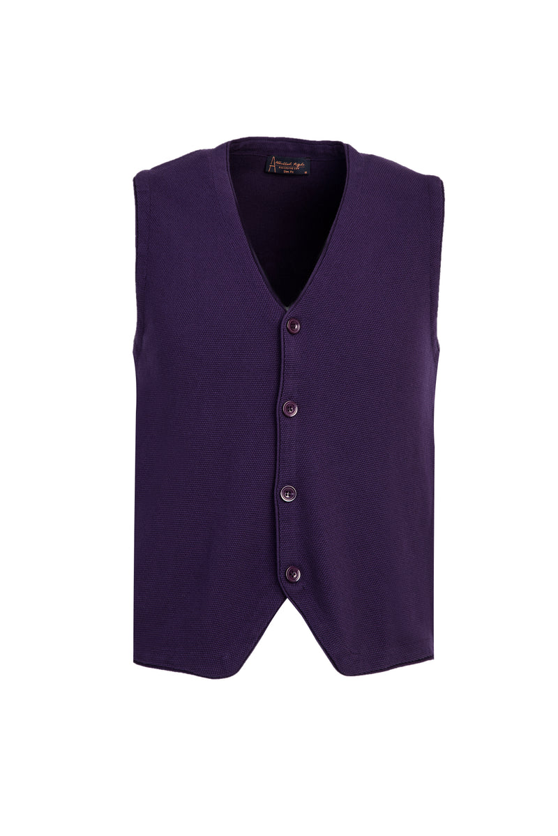 Orta Mor Slim Fit Dar Kesim Triko Yelek