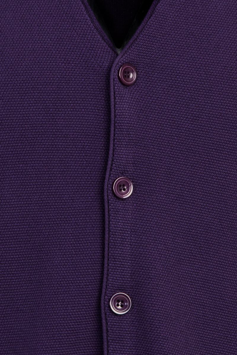 Orta Mor Slim Fit Dar Kesim Triko Yelek