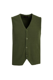 Yağ Yeşili-Olive Slim Fit Dar Kesim Triko Yelek
