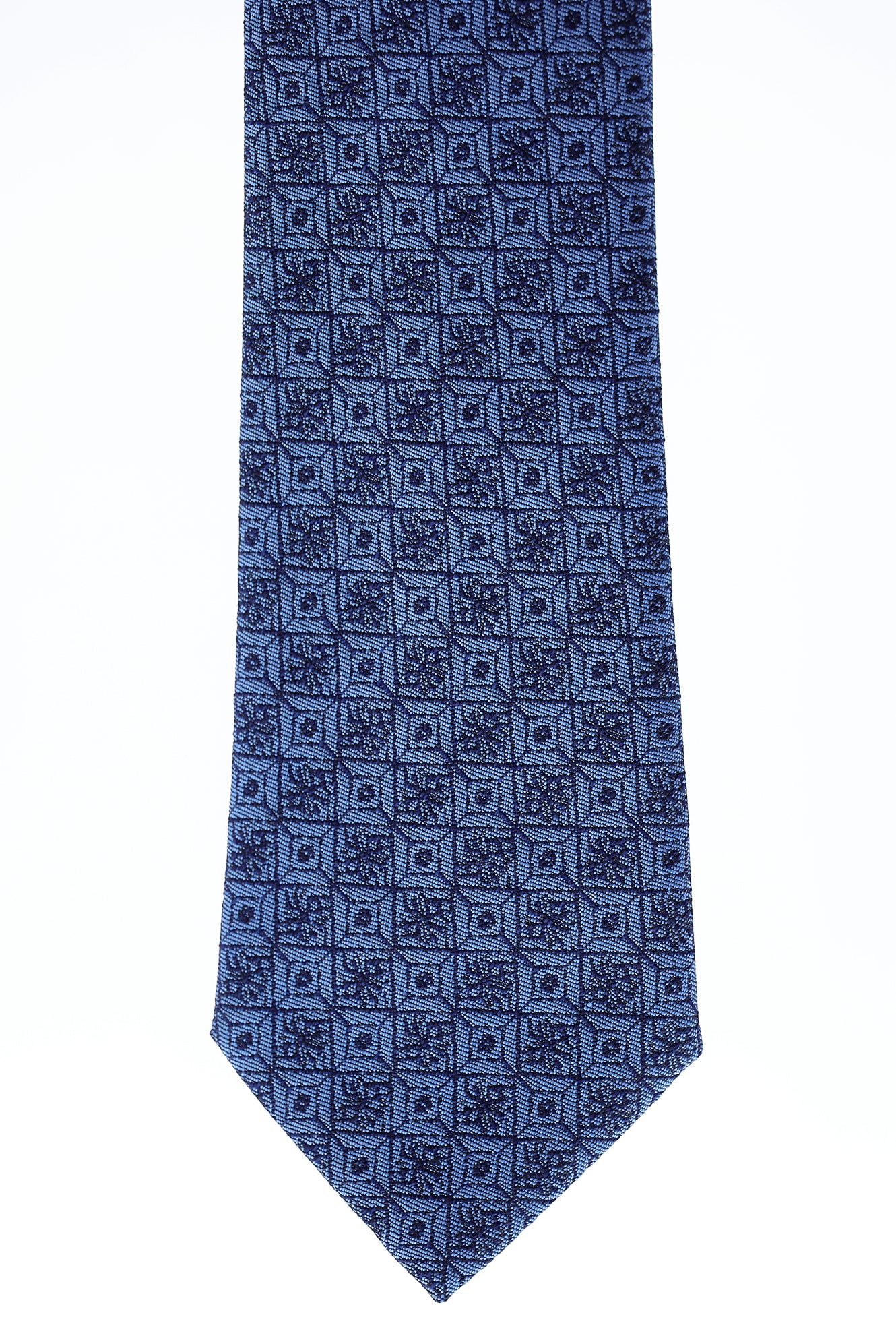 Orta Lacivert Desenli Kravat