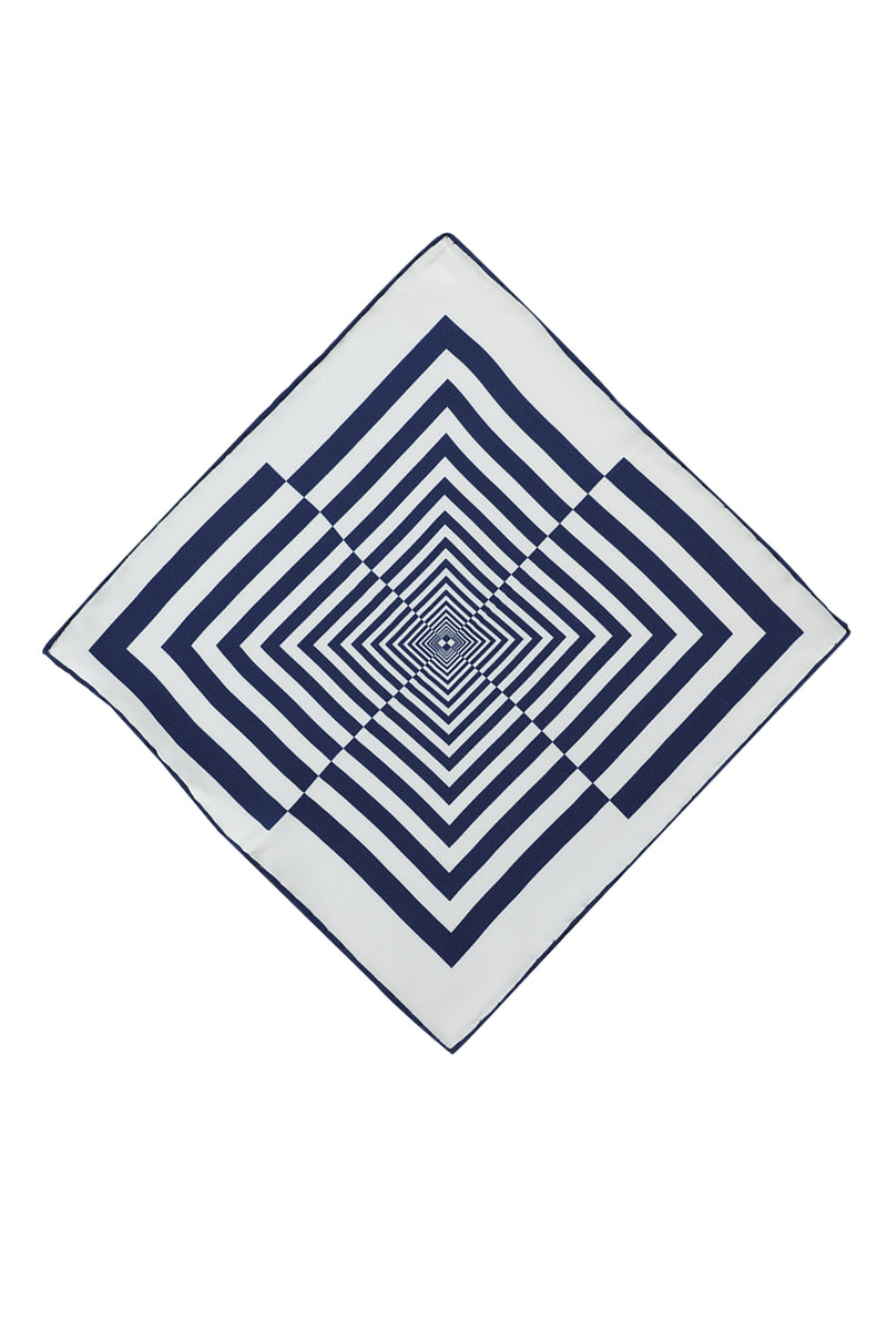 Orta Lacivert Desenli Mendil