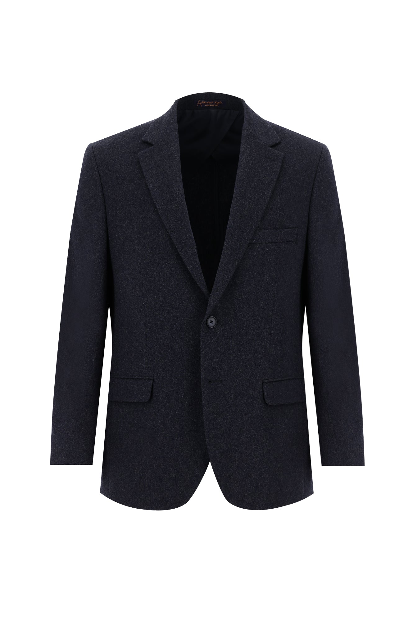 Orta Lacivert Slim Fit Dar Kesim Yünlü Klasik Ceket