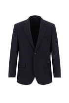 Orta Lacivert Slim Fit Dar Kesim Yünlü Klasik Ceket