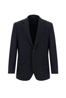 Orta Lacivert 6 Drop Regular Fit Standart Kesim Yünlü Klasik Ceket-Abdullah Ki??l?