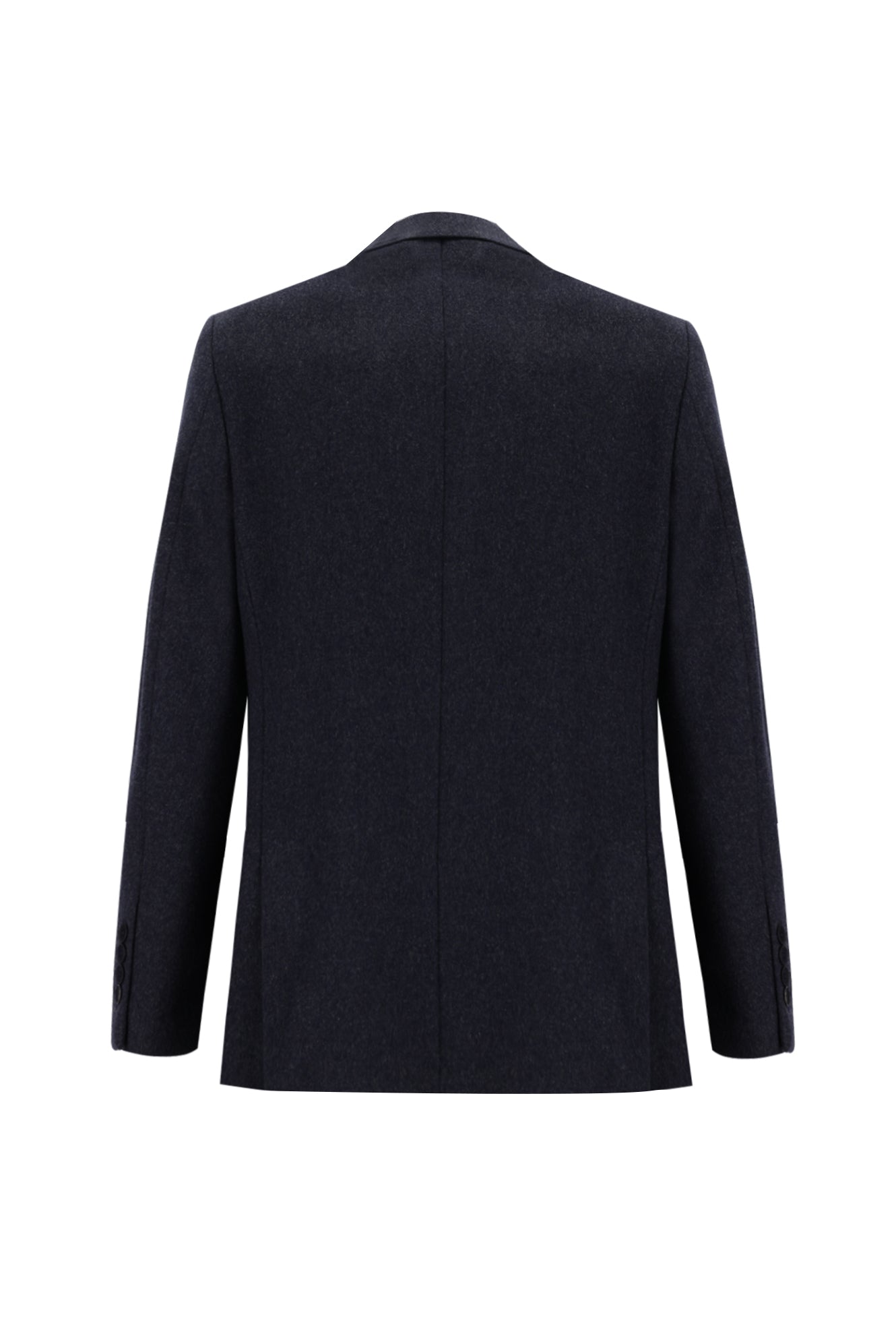 Orta Lacivert Slim Fit Dar Kesim Yünlü Klasik Ceket