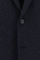 Orta Lacivert Slim Fit Dar Kesim Yünlü Klasik Ceket