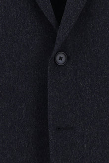 Orta Lacivert Slim Fit Dar Kesim Yünlü Klasik Ceket