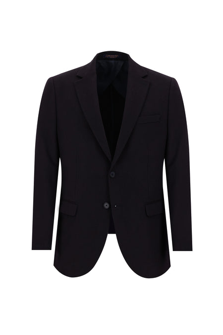 Koyu Bordo Slim Fit Dar Kesim Yünlü Klasik Ceket