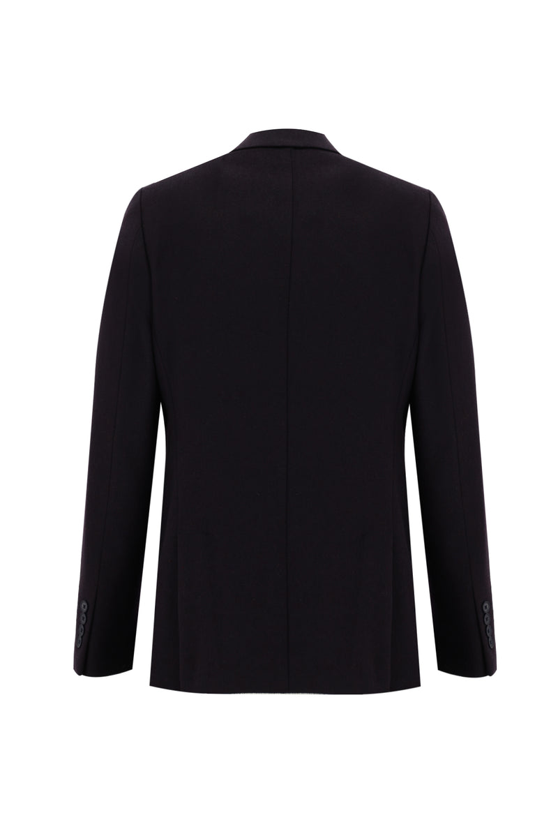 Koyu Bordo Slim Fit Dar Kesim Yünlü Klasik Ceket