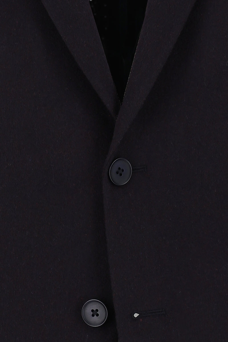 Koyu Bordo Relaxed Fit Rahat Kesim Yünlü Klasik Ceket