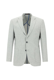 Aç?k Gri 7 Drop Slim Fit Dar Kesim Yünlü Ceket-Abdullah Ki??l?