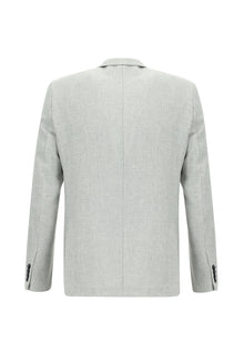 Aç?k Gri 7 Drop Slim Fit Dar Kesim Yünlü Ceket-Abdullah Ki??l?