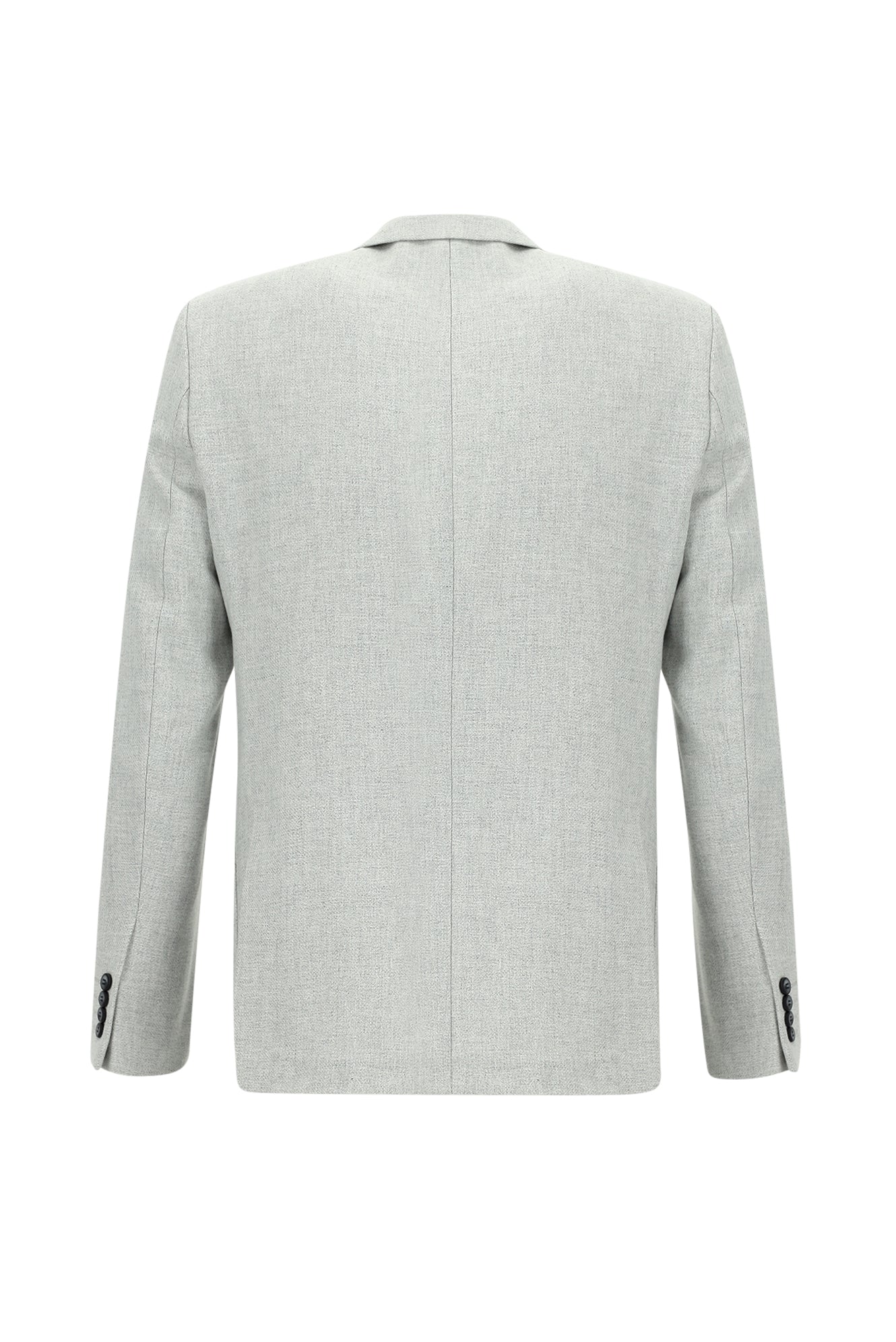 Açık Gri Slim Fit Dar Kesim Yünlü Ceket