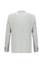 Açık Gri Slim Fit Dar Kesim Yünlü Ceket