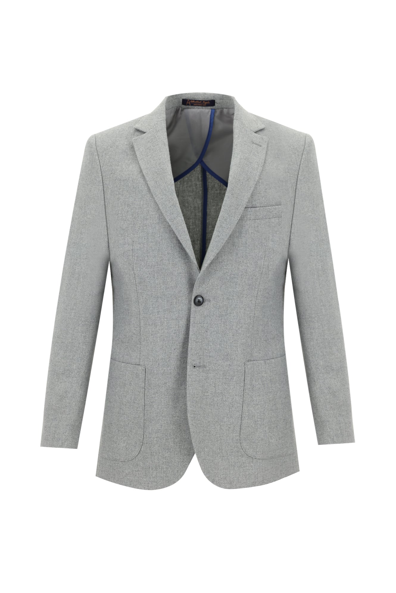 Orta Gri Slim Fit Dar Kesim Yünlü Ceket