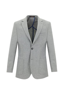 Orta Gri Slim Fit Dar Kesim Yünlü Ceket