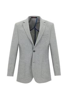 Orta Gri 4 Drop Relaxed Fit Rahat Kesim Yünlü Ceket-Abdullah Ki??l?