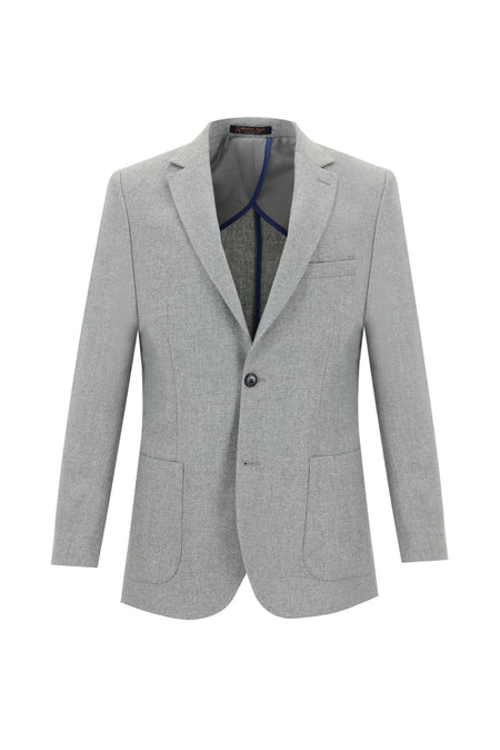 Orta Gri 4 Drop Relaxed Fit Rahat Kesim Yünlü Ceket-Abdullah Ki??l?