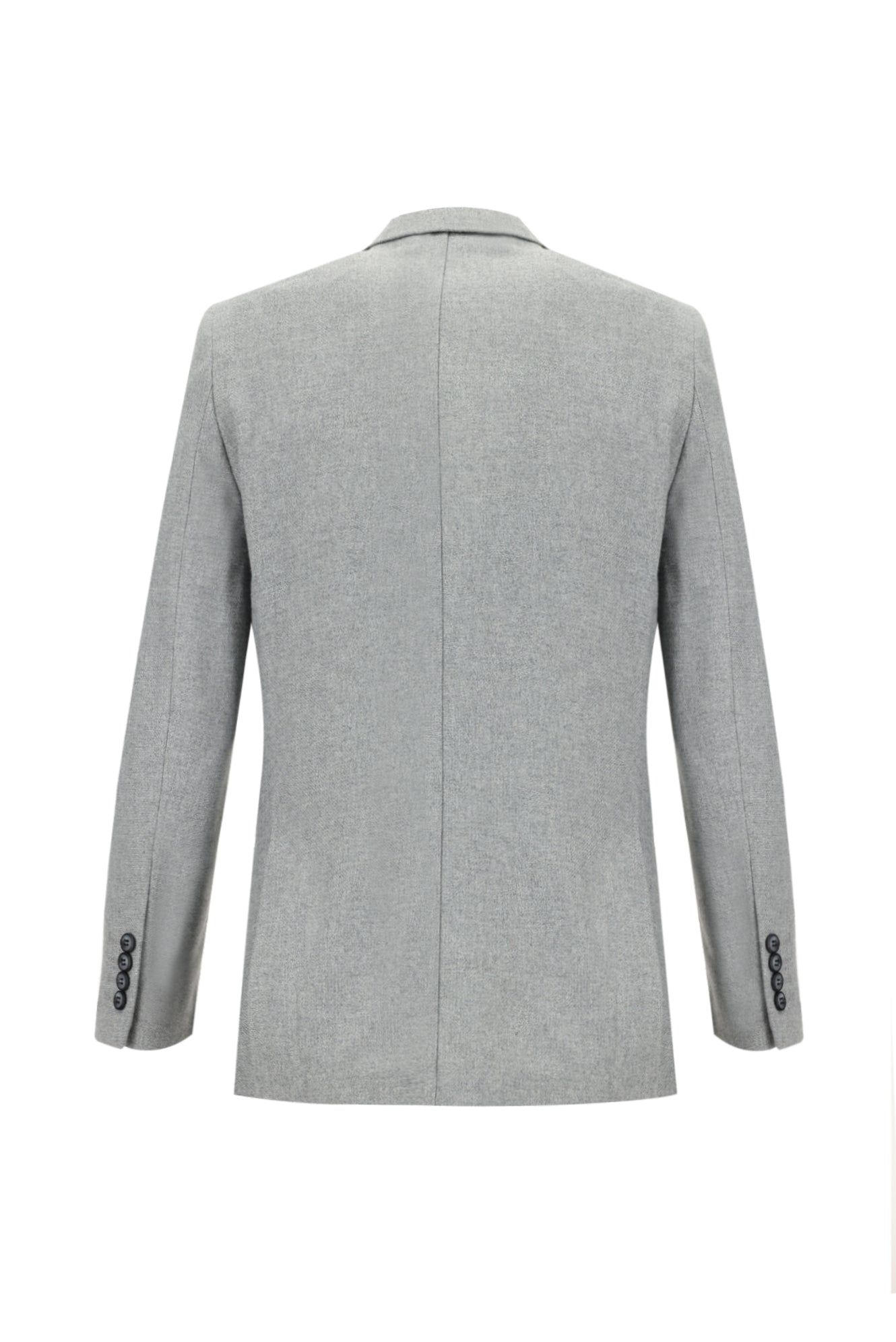 Orta Gri Slim Fit Dar Kesim Yünlü Ceket