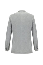 Orta Gri 4 Drop Relaxed Fit Rahat Kesim Yünlü Ceket-Abdullah Ki??l?