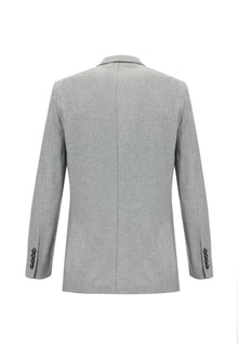 Orta Gri 4 Drop Relaxed Fit Rahat Kesim Yünlü Ceket-Abdullah Ki??l?