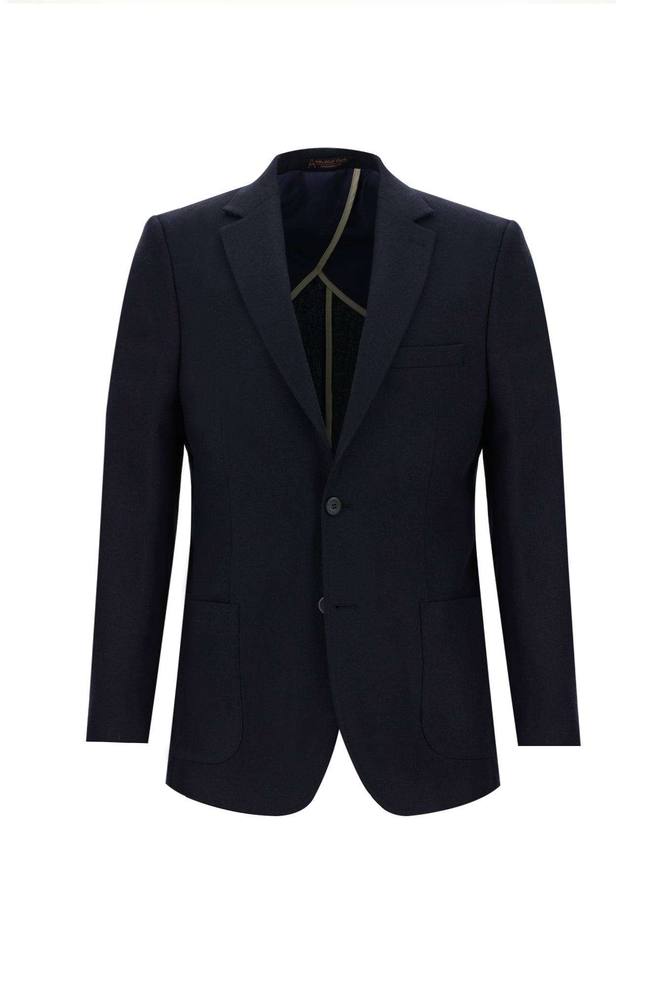 Koyu Lacivert Slim Fit Dar Kesim Yünlü Ceket