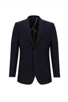 Koyu Lacivert Slim Fit Dar Kesim Yünlü Ceket