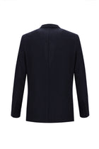 Koyu Lacivert Slim Fit Dar Kesim Yünlü Ceket