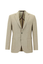 Orta Bej 7 Drop Slim Fit Dar Kesim Yünlü Ceket-Abdullah Ki??l?