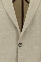 Orta Bej 7 Drop Slim Fit Dar Kesim Yünlü Ceket-Abdullah Ki??l?